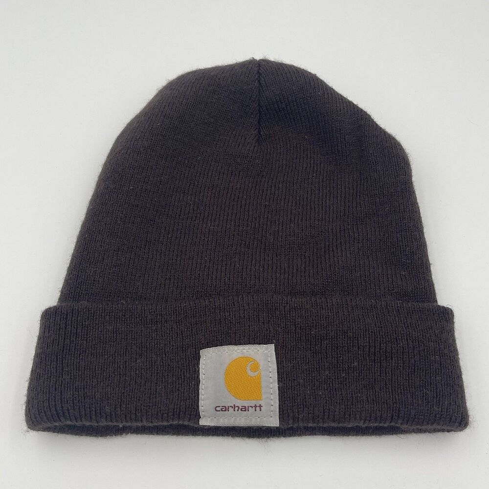 Vintage Carhartt Beanie Hat Cap Dark Brown